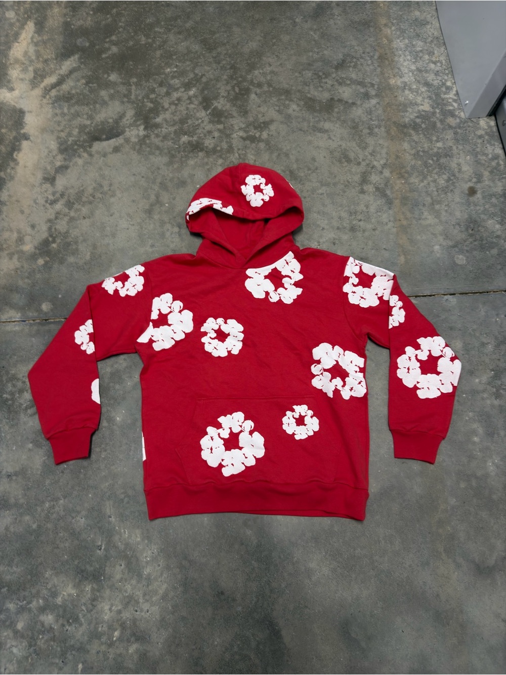 Denim Tear Red Cotton Wreath Hoodie